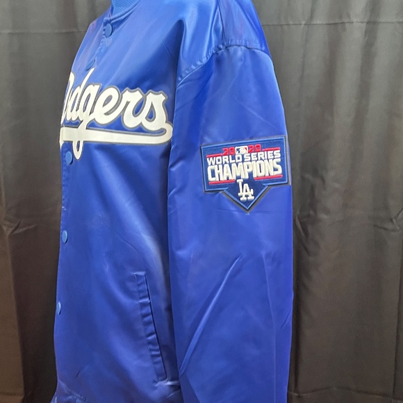 Los Angeles Dodgers 2020 World Series Satin Bomber Jacket Unisex Medium Official - Picture 3 of 9